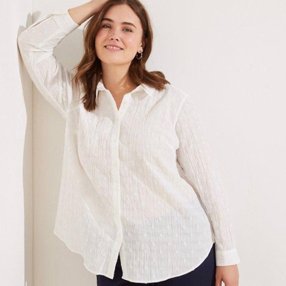 NWT Cream Summer Button-down - Picture 1 of 5